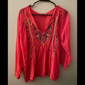 Johnny Was Pink Blouse